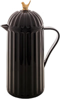 WOLFF - Bird Thermal Coffee Carafe - Hot or Cold Drinks, Plastic Exterior and Glass Insulation Lining Flask Coffee Dispenser, Thermal Bottle for Beverages, Tea and Water Pitcher- Black, 34floz/1L