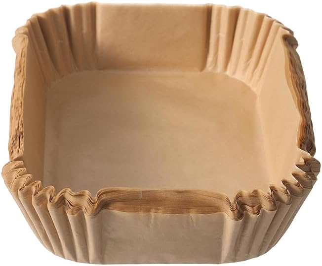 Air Fryer Liners Disposable Square. Virgin Pulp Parchment Paper for 4qt-6qt Air Fryer.Food Grade,Non-stick, Oil-proof & Heat Resistant for Baking,Microwave,Cooking & Deep Fryer Accessories (125)