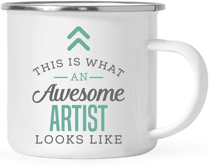 Andaz Press 11oz. Stainless Steel Campfire Coffee Mug Gift, This is What an Awesome Artist Looks Like, 1-Pack, Birthday Gift Ideas Coworker Him Her, Includes Gift Box