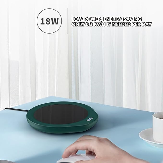 Coffee Mug Warmer - Coffee Cup Warmer for Desk Auto Shut Off, 110V 18W Smart Electric Candle Warmer Beverage Warmer for Coffee, Tea, Water, Milk, Constant 55℃ (Green)