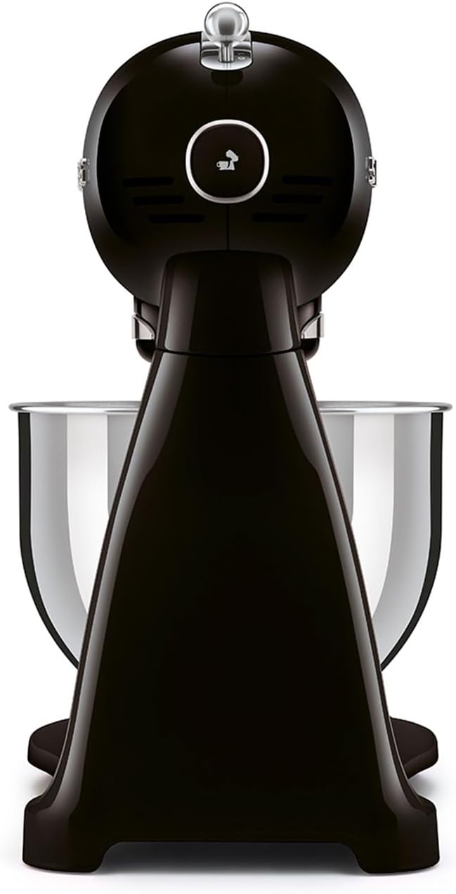 SMEG SMF03 Stand Mixer – 5 Qt Tilt-Head Mixer with Stainless Steel Bowl, 10 Speeds, Retro 50s Vintage Style – Black