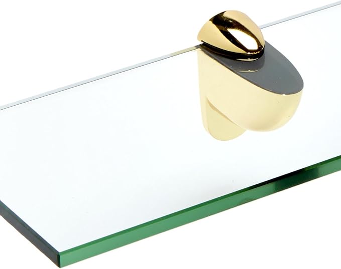 Spancraft Glass H-12x48-Brass Heron Glass Shelf, Brass, 12" x 48"