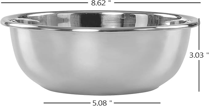 Jekiyo Stainless Steel Mixing Bowls, Metal Prep Bowls for Kitchen, Set of 4