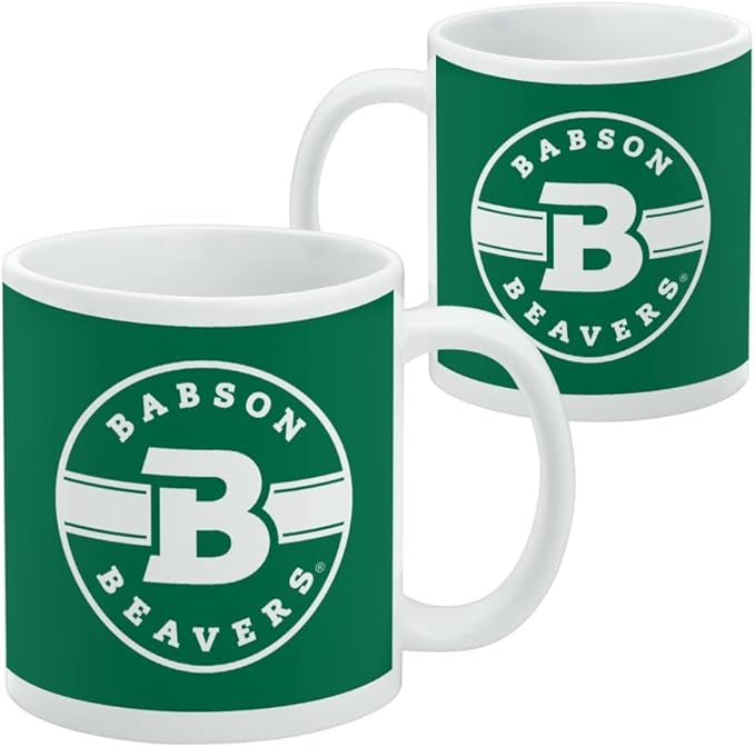 Babson College Beavers Logo Ceramic Coffee Mug, Novelty Gift Mugs for Coffee, Tea and Hot Drinks, 11oz, White