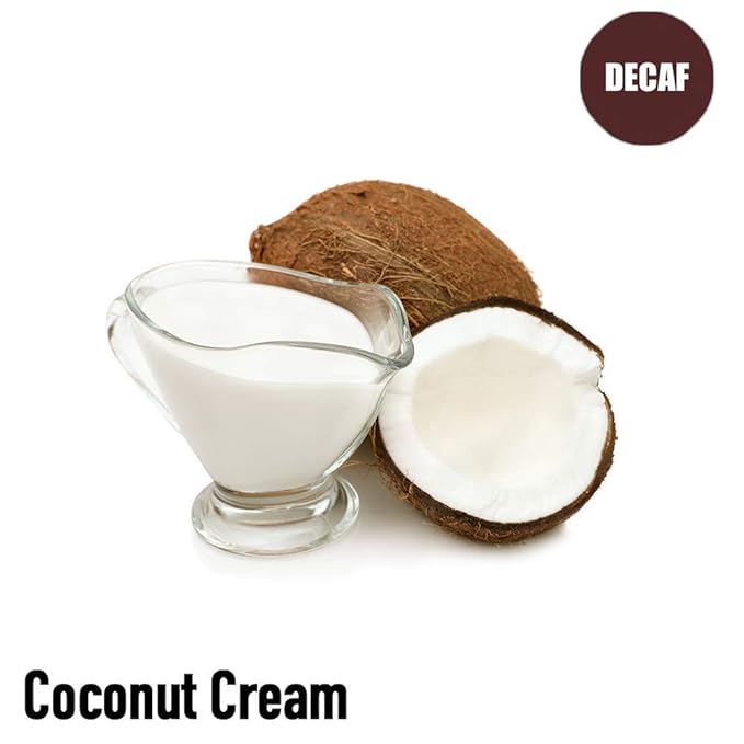 Volcanica Coconut Cream Flavored Decaf Coffee, Whole Bean, Fresh Roasted, 16-ounce