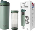 VIVA Recharge Mint Insulated Tea & Coffee Mug & Travel French Press Coffee Maker, 16 oz, Brew & Drink From the Same Coffee Mug On the Go or Camping