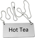 New Star Foodservice 27464 HOT TEA Chain with Sign, Stainless Steel, 3.5 x 1.5-Inch, Set of 2