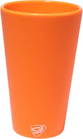 Silipint 16oz Silicone Pint Glass – Unbreakable BPA-Free Reusable Silicone Drinking Cup – Flexible Dishwasher Microwave & Freezer Safe – Stemless Glass for Water Coffee Smoothies (Orange)