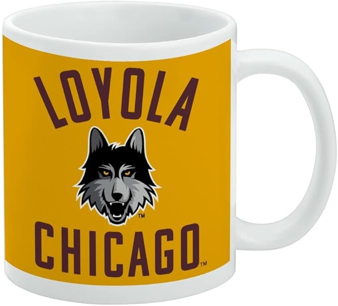 Loyola University Chicago Ramblers Ceramic Coffee Mug, Novelty Gift Mugs for Coffee, Tea and Hot Drinks, 11oz, White