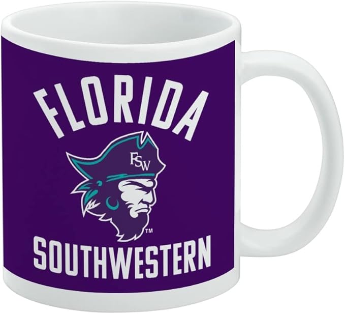 Florida Southwestern State College Buccaneers Logo Ceramic Coffee Mug, Novelty Gift Mugs for Coffee, Tea and Hot Drinks, 11oz, White