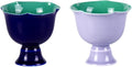 KAMMAK Tea Cup, 2.6oz Small Tea Cups for Home, Party, Office, Porcelain Tea Cup Set, Ceramic Teacups, Chinese Kungfu Tea Set for Hot/Cold Drink (Purple and Dark Blue)