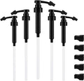 Nuogo 5 Pcs Coffee Syrup Pump Compatible with Monin 750ml (25.4 Fl Oz) Glass Bottles Flavor Syrup Pump Dispenser with Tip Covers (Black)
