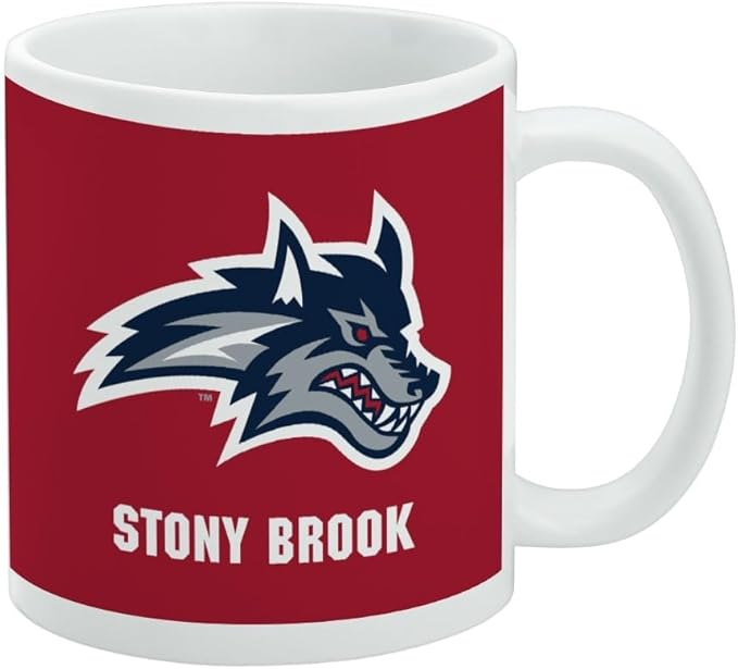 Stony Brook University Seawolves Logo Ceramic Coffee Mug, Novelty Gift Mugs for Coffee, Tea and Hot Drinks, 11oz, White