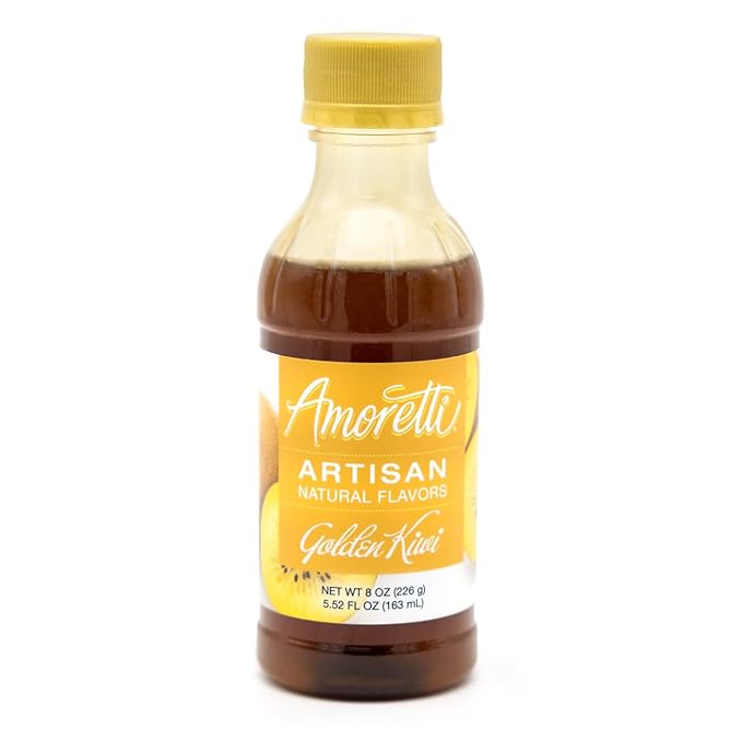 Amoretti - Natural Golden Kiwi Artisan Flavor Paste, 8 oz, Perfect For Ice Cream, Beverages, Cakes, and more, Preservative Free, Vegan, Gluten Free, No Artificial Sweeteners, Highly Concentrated