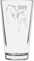 Rat Terrier Dog Themed Etched All Purpose 16oz Pint Glass