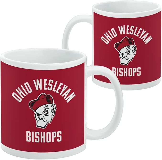 Ohio Wesleyan University Battling Bishops Logo Ceramic Coffee Mug, Novelty Gift Mugs for Coffee, Tea and Hot Drinks, 11oz, White