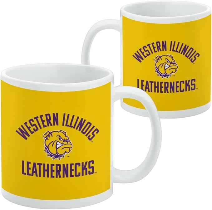 Western Illinois Leatherneck Ceramic Coffee Mug, Novelty Gift Mugs for Coffee, Tea and Hot Drinks, 11oz, White