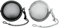 2.2 Inch Tea Ball Infuser Set – 2 PCS Stainless Steel Mesh Tea Strainers for Loose Leaf Tea, Spices, Herbs – 1 Black & 1 Silver – Reusable Steeper Filters