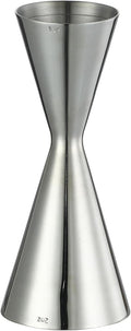 Double Cocktail Jigger Slim Style Measuring Jigger with Etched Pattern (Silver)