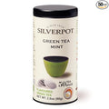 Silverpot Green Tea & Mint - 50 Round Tea Bags | 100% Natural, Peppermint | Caffeinated | Antioxidant Rich | Reusable Tin