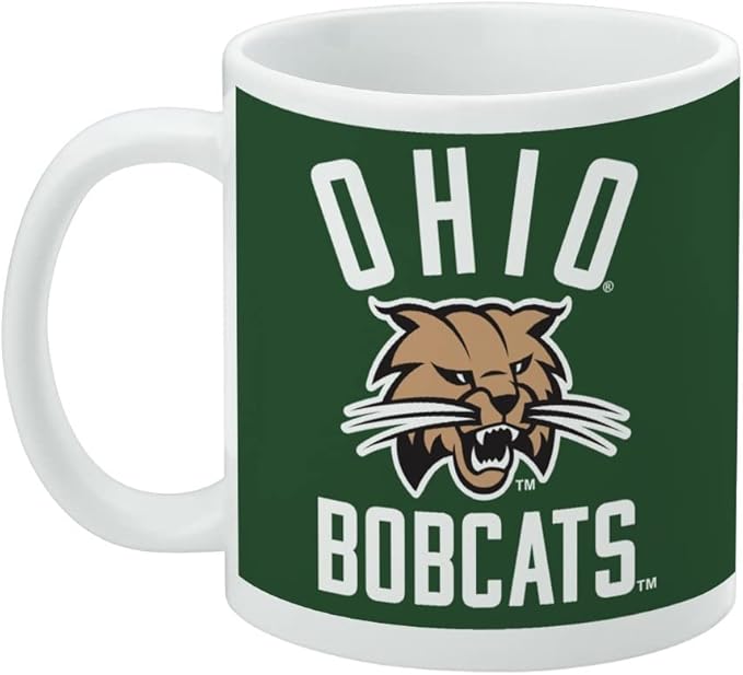 Ohio University Bobcats Logo Ceramic Coffee Mug, Novelty Gift Mugs for Coffee, Tea and Hot Drinks, 11oz, White