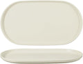 uxcell 2Pcs Fast Food Serving Trays, 12x6.6 Oval Reusable Restaurant Serving Trays for Kitchen Restaurant Coffee Fruit Burger Lunch Dessert, Cream White