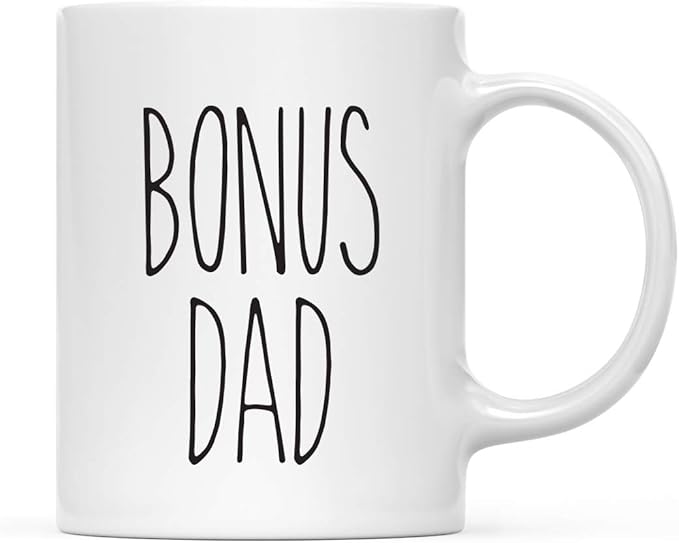 Andaz Press Simple Rustic Farmhouse Kitchen Decor 11oz. Ceramic Coffee Tea Mug Gift, Bonus Dad, 1-Pack, Birthday Christmas Gift Ideas for Family, Friends
