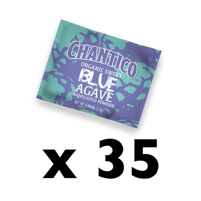Chantico Agave Sweet Organic Granulated Agave Powder, 35 Sachets convenient pack, single serving sweetener packs, low Glycemic Index, good with tea, coffee and baking