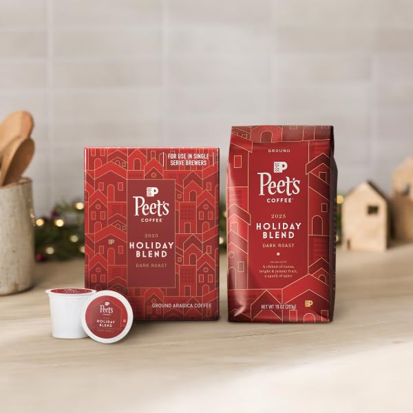 Peet's Coffee, Dark Roast Single Serve Coffee Pods - Holiday Blend 22 Count (1 Box of 22 Pods) (Pack of 2)