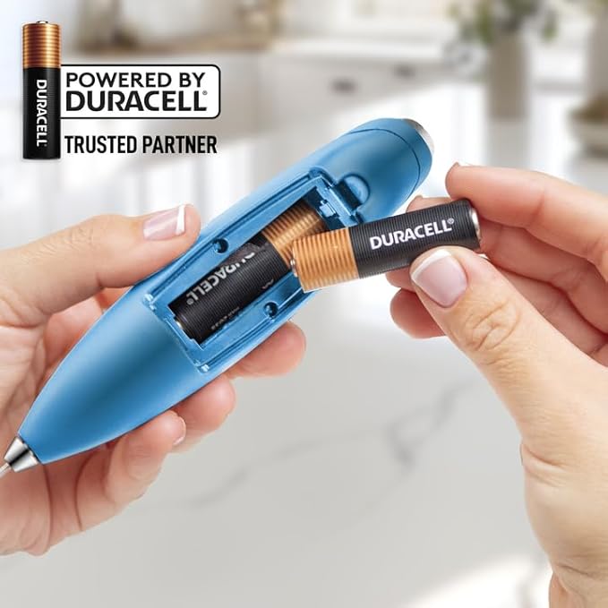 Zulay Kitchen Powerful Milk Frother Wand With 4 AA Duracell Batteries - Ultra Fast Handheld Drink Mixer - Electric Whisk Foam Maker for Coffee, Lattes, Cappuccino, Matcha & Creamer
