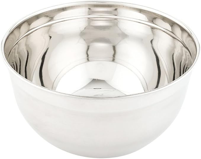 Restaurantware Met Lux 9 Quart Metal Mixing Bowls 1 German Deep Flour Bowl - Corrosion-Resistant Dishwasher-Safe Stainless Steel Metal Prep Bowl Durable For Baking And Cooking