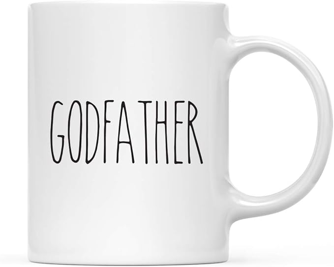 Andaz Press Simple Rustic Farmhouse Kitchen Decor 11oz. Ceramic Coffee Tea Mug Gift, Godfather, 1-Pack, Birthday Christmas Gift Ideas for Family, Friends