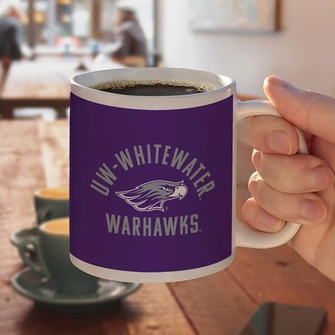 UW Whitewater Warhawks Logo Ceramic Coffee Mug, Novelty Gift Mugs for Coffee, Tea and Hot Drinks, 11oz, White