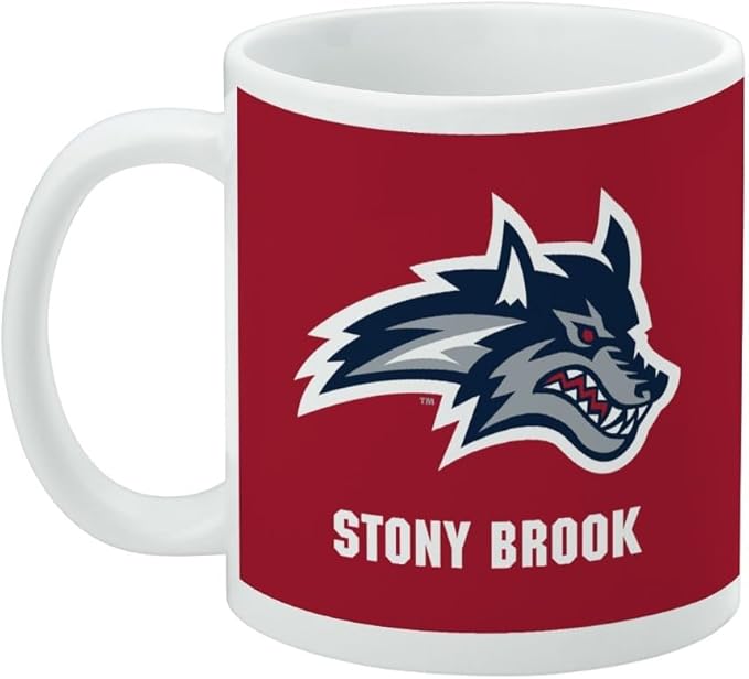 Stony Brook University Seawolves Logo Ceramic Coffee Mug, Novelty Gift Mugs for Coffee, Tea and Hot Drinks, 11oz, White