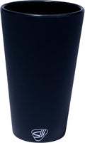 Silipint 16oz Silicone Pint Glass – Unbreakable BPA-Free Reusable Silicone Drinking Cup – Flexible Dishwasher Microwave & Freezer Safe – Stemless Glass for Coffee Smoothies (Classic Black)