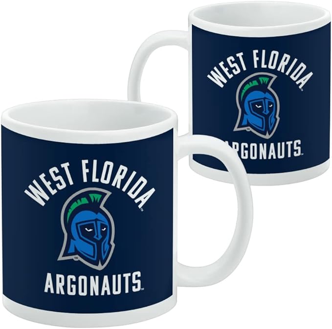 West Florida Argonauts Logo Ceramic Coffee Mug, Novelty Gift Mugs for Coffee, Tea and Hot Drinks, 11oz, White