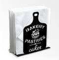 Cutting Board Decorative Black Metal Napkin Holder for Table, 5.3" x 3.4" x 1.9" Bakery Cakes Standing Napkin Holder for Home Kitchen Restaurant Picnic Party Coffee Bar Dining Room