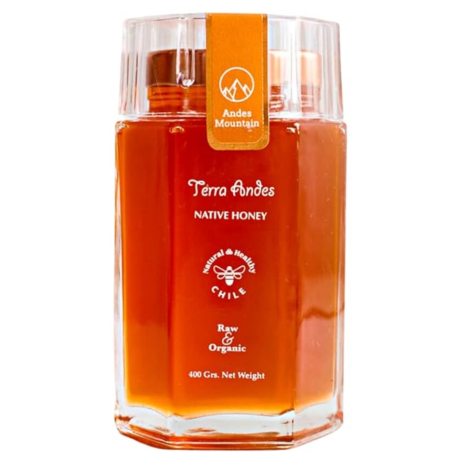 Terra Andes Raw and Unfiltered Honey - Andes Mountain Luxury Edition. 14.1 oz