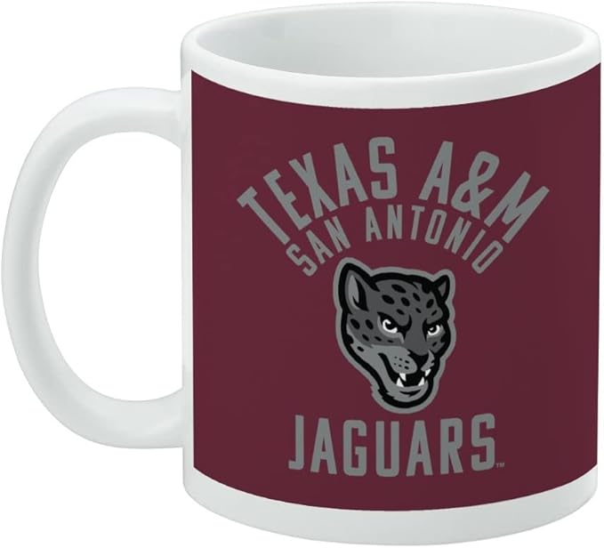 Texas A&M University-San Antonio Jaguars Logo Ceramic Coffee Mug, Novelty Gift Mugs for Coffee, Tea and Hot Drinks, 11oz, White