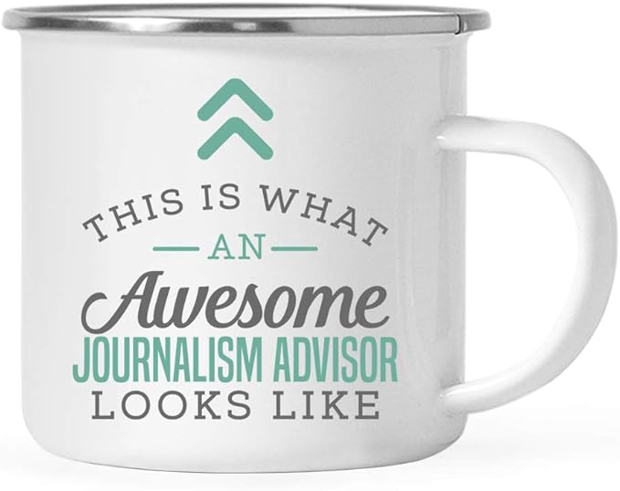 Andaz Press 11oz. Stainless Steel Campfire Coffee Mug Gift, This is What an Awesome Journalism Advisor Looks Like, 1-Pack, Birthday Gift Ideas Coworker Him Her, Includes Gift Box