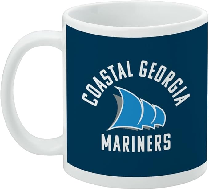 College of Coastal Georgia Mariners Logo Ceramic Coffee Mug, Novelty Gift Mugs for Coffee, Tea and Hot Drinks, 11oz, White