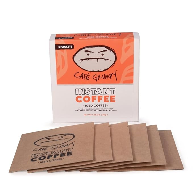 Café Grumpy - Instant Coffee Single Serving - Iced Coffee - Medium Roast - Fresh Ground Arabica Beans Taste - 6 Individual Packets - 1.06 oz (30g)