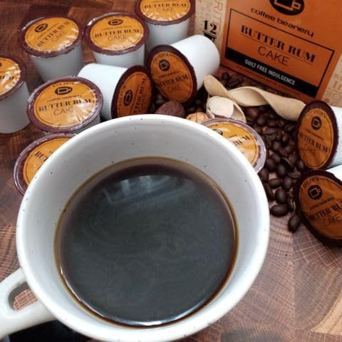 Butter Rum Cake Coffee Pods by Coffee Beanery | 12ct Medium Roast Arbica Coffee