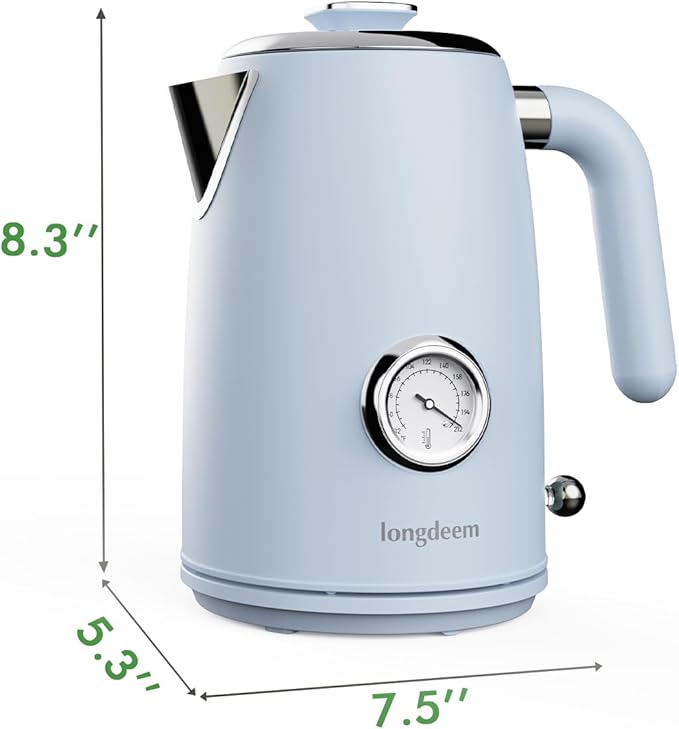 1L Small Electric Kettle - Stainless Steel, Portable Travel Mini Hot Water Boiler Heater, Auto Shut-Off, Boil-Dry Protection