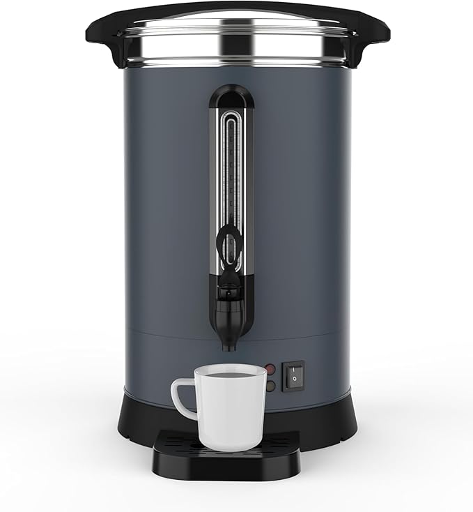 Large Commercial Coffee Urn 120 Cup/18L Coffee Dispenser,4.8Gal Stainless Steel Electric Coffee Maker with Double Wall Insulation, Hot Beverage & Water Dispenser