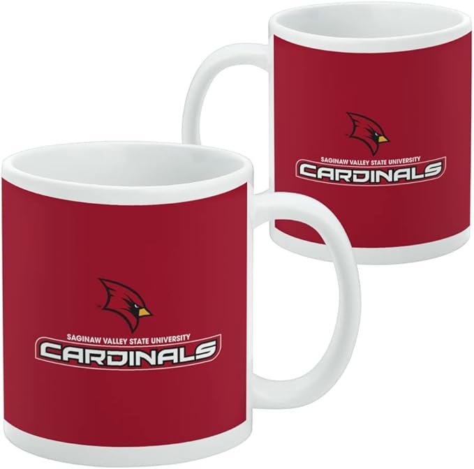 Saginaw Valley State Cardinals Logo Ceramic Coffee Mug, Novelty Gift Mugs for Coffee, Tea and Hot Drinks, 11oz, White