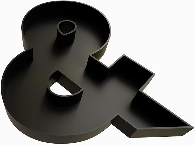 Hard Plastic Reusable Fillable Letters Numbers Serving Trays for Party Decoration (&, Black)