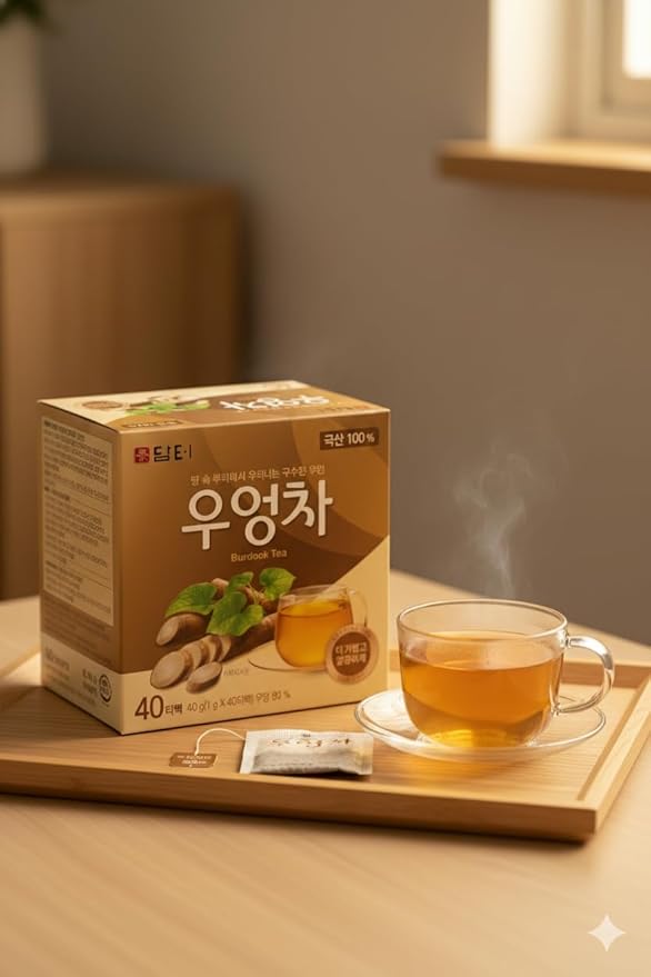 Damtuh Korean Burdock Root Tea – Herbal Wellness & Soothing Drink, Caffeine-Free – 100 Tea Bags (1.5g each)