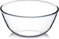 NUTRIUPS 4.5 Quart Large Glass Mixing Bowl, Clear Large Salad Bowls Glass Big Mixing Bowls for Kitchen