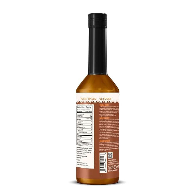 Lakanto Gingerbread Simple Syrup - Perfect for Coffee, Tea, Lattes, Smoothies, Cocktails, Baking & Holiday Drinks, Monk Fruit Sweetener with Allulose Zero Sugar, Keto Diabetic Friendly (25.4 Fl Oz)